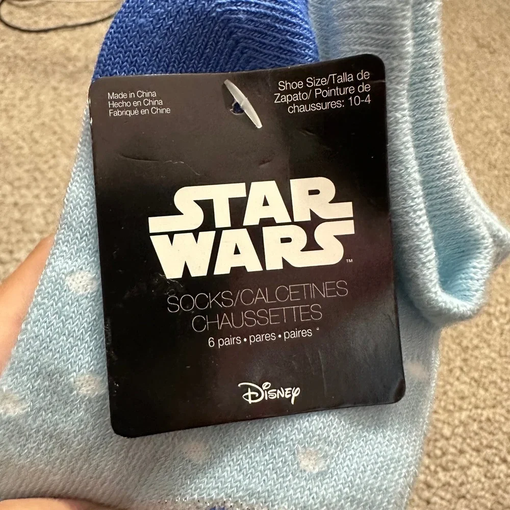 Star‎ Wars Disney 6 Pack Ankle Socks Size 10-4 Holiday Multicolor New
